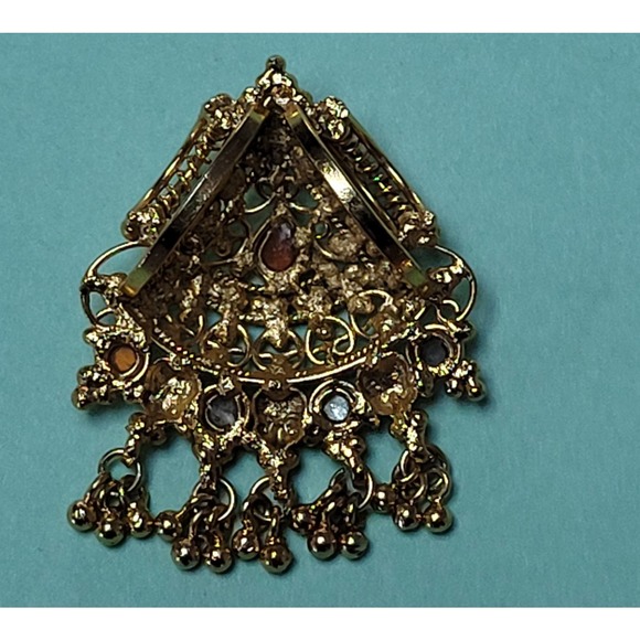 Gold Pendant with Colorful Glass - Picture 6 of 11